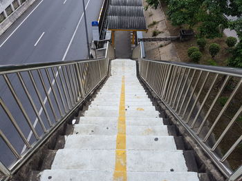 High angle view of bridge over road