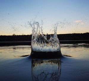 View of lake at sunset