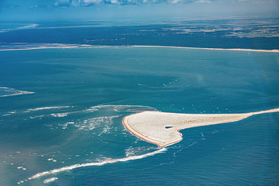 Aerial view of sea against sky