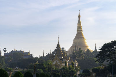 Low angle view of temple against sky