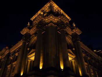 Low angle view of illuminated building