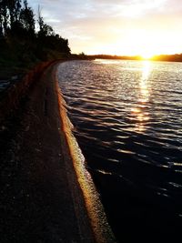 Scenic view of sea at sunset