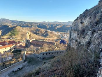 High angle view of old ruins