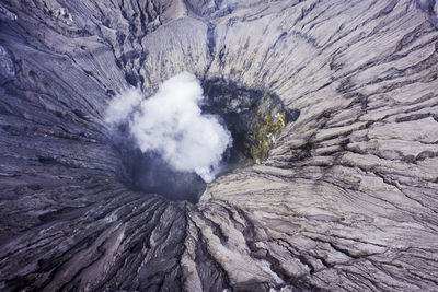 High angle view of volcanic landscape