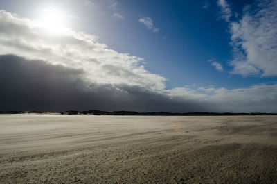 Scenic view of desert against sky