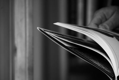 Close-up of hand holding book