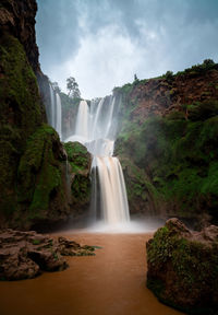 Scenic view of waterfall