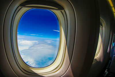 Landscape seen through airplane window