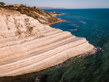 High angle view of sea against sky