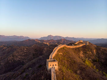 Great wall of china against clear sky