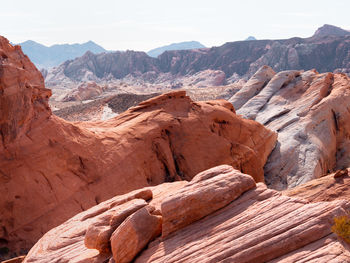 Scenic view of rock formations against sky