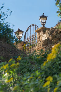 Low angle view of bridge against sky