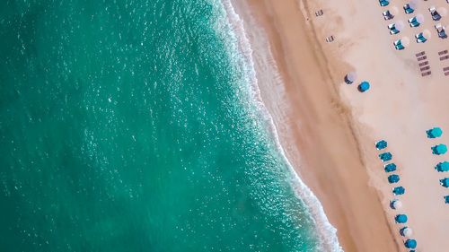 High angle view of beach