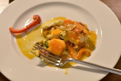 Close-up of pasta in plate