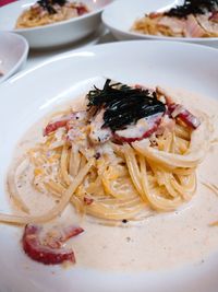 High angle view of meal served in plate