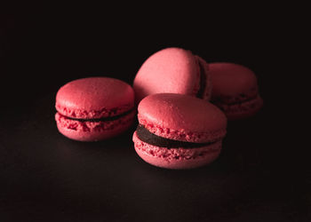 Close-up of pink cake on table