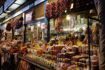 Aerial view of market stall