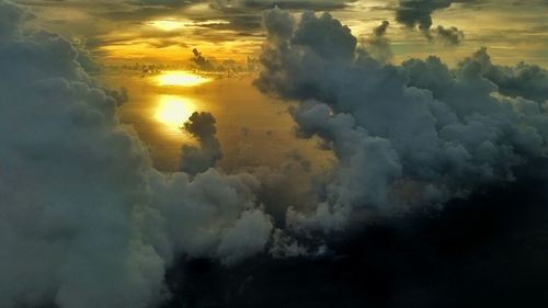 Cloudy sky at sunset