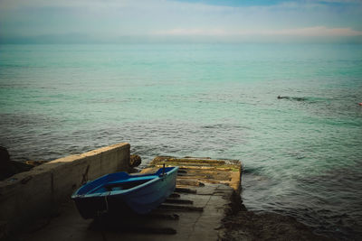 High angle view of sea against sky