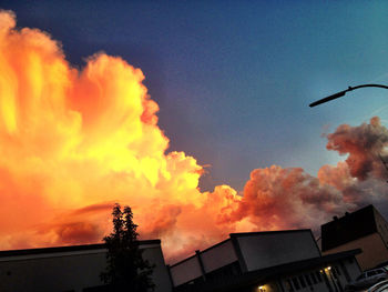 High section of built structure at sunset