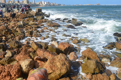 Rocks in sea