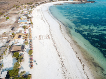 Aerial view of tanjung aan beach,lomobok,indonesia