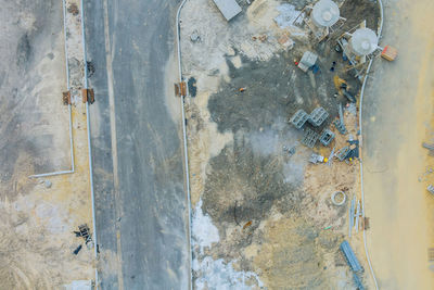 High angle view of construction site