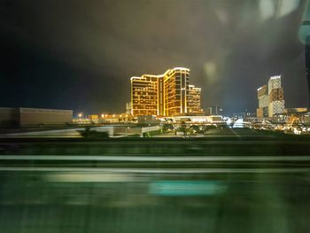 Illuminated city at night