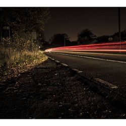 Traffic on road at night