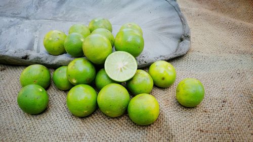 High angle view of fruits