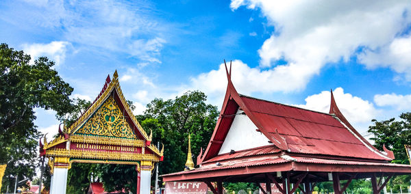 Low angle view of traditional building against sky