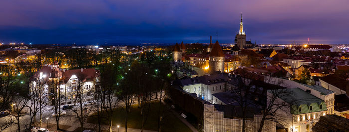 Tallinn old town landscape by night
