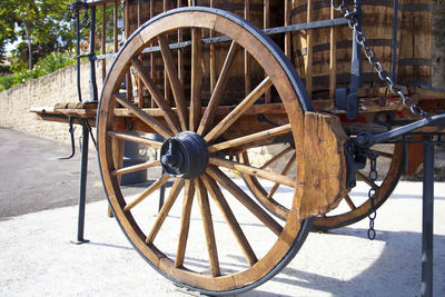 Bicycle wheel on street