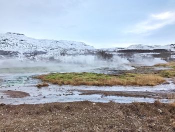 Close-up of water against sky