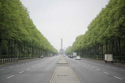 Road passing through a city