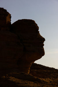 Low angle view of rock formation