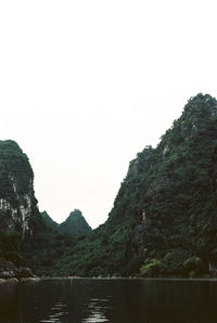 Scenic view of mountains against clear sky