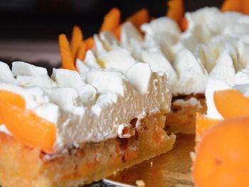 Close-up of dessert on table