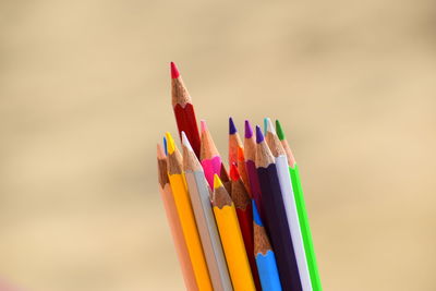 Close-up of multi colored pencils