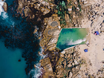 High angle view of beach