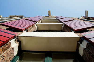 Roof of building against clear sky
