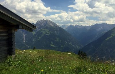 Scenic view of mountains against sky