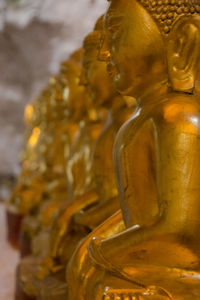 Close-up of statue against temple