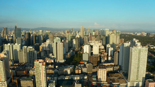 Populous city of manila, the capital of the philippines with skyscrapers, streets and buildings. 