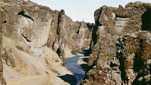 Rock formations on rocky mountain