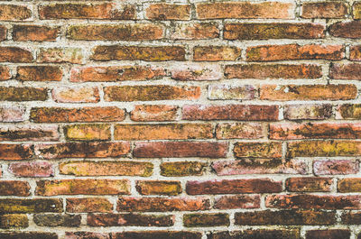 Full frame shot of weathered brick wall