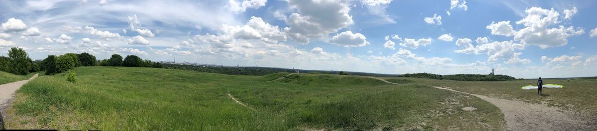 Panoramic view of land against sky