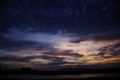 Scenic view of dramatic sky over sea