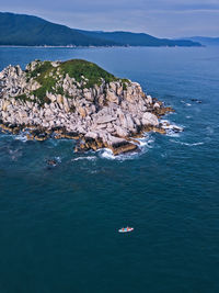 Aerial view of sup surfers ,primorsky region, russia