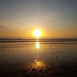 Scenic view of sea during sunset